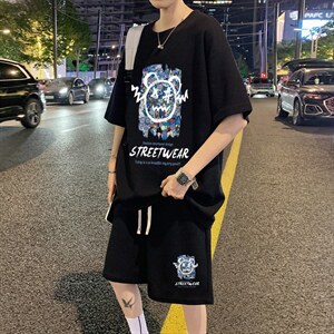 ！2024夏季潮牌男士华夫格短袖T恤百搭圆领一套HTZ15P50图片
