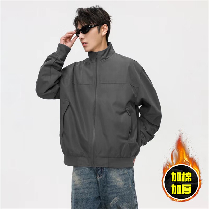 直播现货冬季美拉德立领飞行夹克boxy廓形高街棒球服加棉加厚外套，男装夹克，电商A486-1