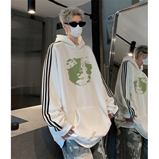 抖音得物供货提供视频秋冬重磅美式宽松织带连帽卫衣0616，男装卫衣，电商A486