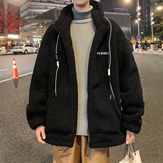 秋冬加绒加厚连帽流行宽松休闲纯色羊羔毛外套XZ102A-4-MY12-P120，女装短外套，星座211-2