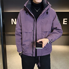 标羽绒服男冬季潮流翻领外套男士工装羽绒袄子3308-P225，男装羽绒服，电商D327