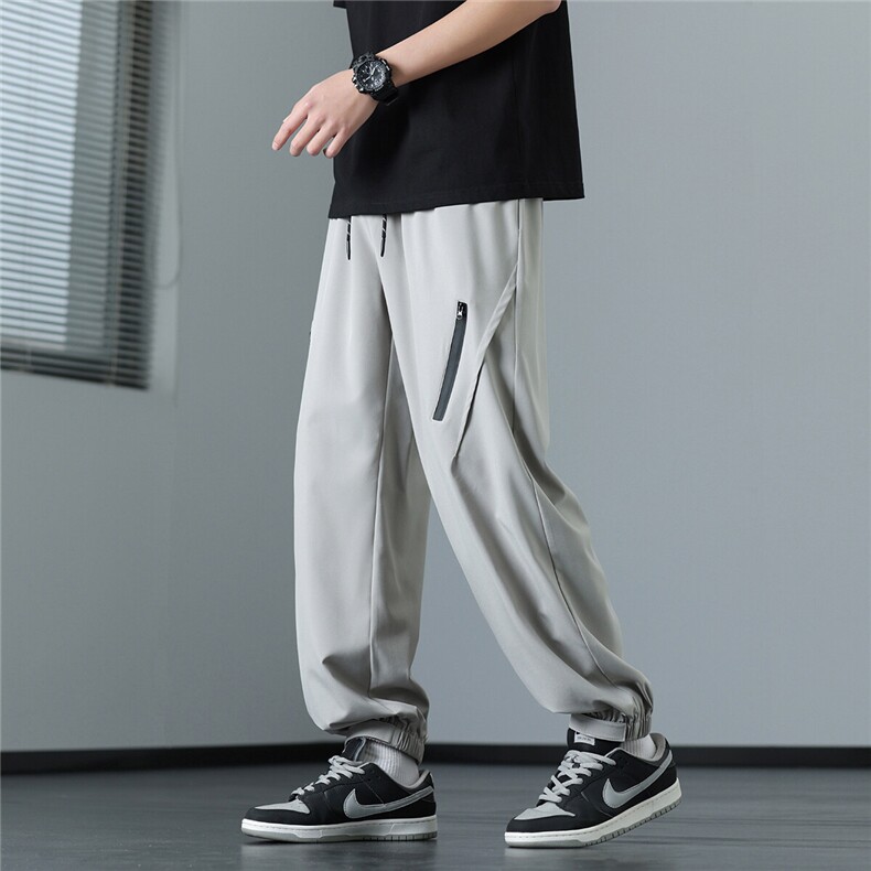 速干凉感冰丝休闲裤K003模特地板92%聚酯纤维8%氨纶(S-5XL)TP23,男装休闲裤,电商A088