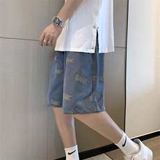 街头字母满印运动短裤男潮牌嘻哈宽松休闲百搭情侣五分裤D842-p22，男装休闲裤，星座1008-1