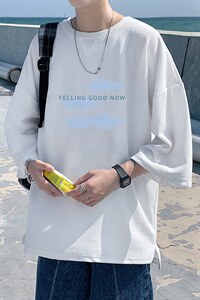 Q11143-P30春夏季七分袖t恤男大码五分袖男短袖中袖，男装T恤，电商A040