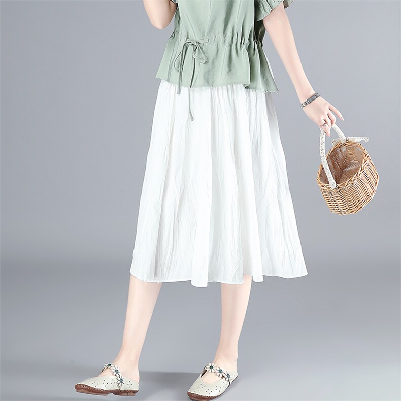 半身裙纯色百搭高腰2021年夏季淑女年轻减龄,女装半身裙,独衣靓