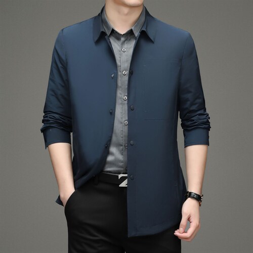 YY-A6629962男士2023年秋季新款长袖外套休闲青年中长款风衣P198，男装风衣，电商B360