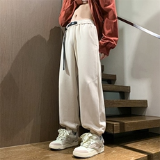 港风秋冬长裤宽松休闲扣带松紧腰束脚卫裤K23303-P40控58，男装休闲裤，星座717