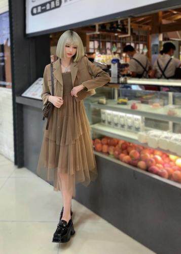 2021-12两件套连衣裙，女装连衣裙，春霓公主