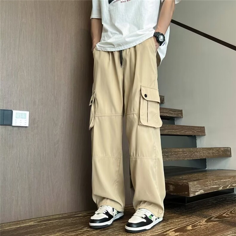 美式复古大口袋工装裤男宽松直筒显瘦裤子垂感拖地阔腿裤FA27-P47，男装工装外套，星座208-5