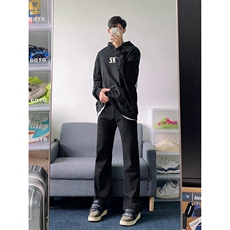 B221美式ins高街暗黑小众修身弹力休闲牛仔裤LK23010-P60控78，男装牛仔裤，电商B221
