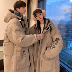 情侣羽绒服男冬季新款港风宽松连帽中长款保暖外套YR906-P175，男装羽绒服，星座214-3