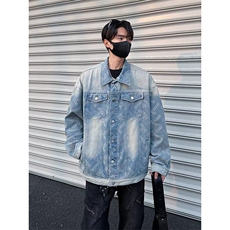 复古提花垫肩牛仔外套男款春秋季美式J3572P78，男装夹克，星座1116-2