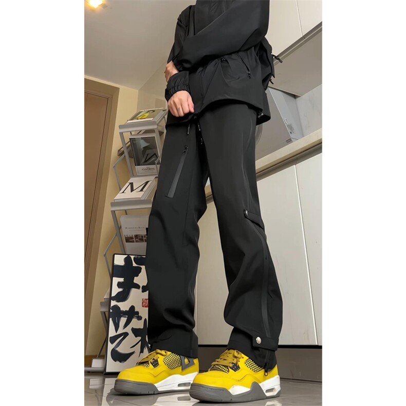 515A-A70-P45春款美式机能风潮牌高街情侣休闲防水拉链冲锋裤，男装休闲裤，星座515A