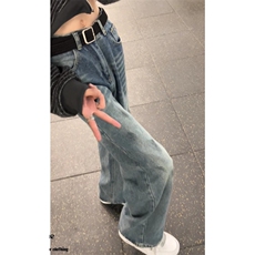 水洗做旧脏染破洞牛仔裤男春夏宽松直筒微喇vibe裤子NA537，男装牛仔裤，星座1116A（原606A-3）