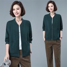 2021年秋季新款卫衣/绒衫长袖纯色开衫外套，女装卫衣/绒衫，简韵佳