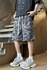 迷彩牛仔短裤男2025年夏季美式街头潮牌宽松阔腿五分裤TS802-P42，男装牛仔裤，星座610（原A335）