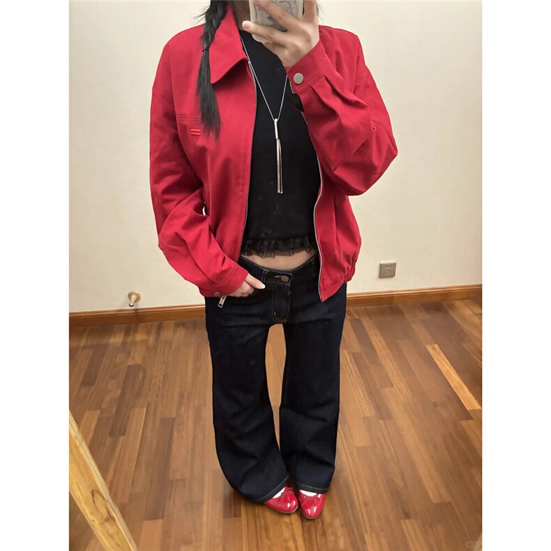 火爆的红色夹克外套情侣男女都可以穿D328-JK11-P118,男装夹克,电商D328