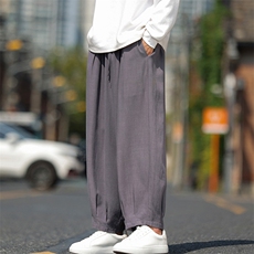 现货~秋新款亚麻男士大码休闲裤男裤子垂感裤ZK62-P70控98，男装休闲裤，电商A021