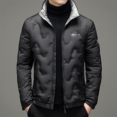 新款2023冬季羽绒服男装立领白鸭绒外套中年爸爸装YYYR6135-P170，男装羽绒服，电商B212（原钱塘6029）