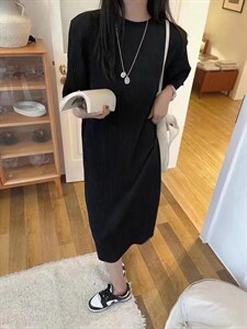 乱压皱休闲裙图片