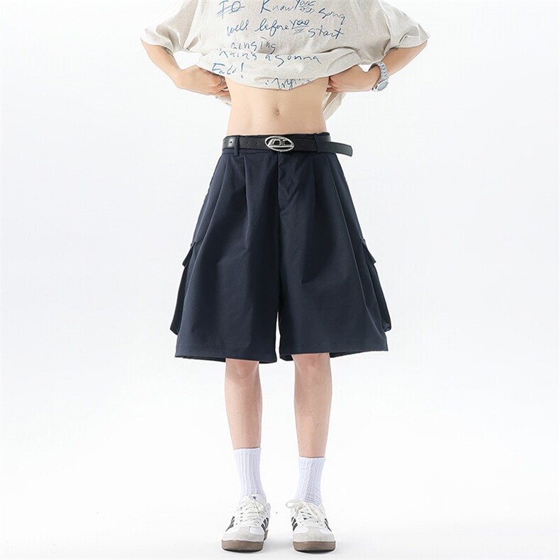 8XL-M工装西装短裤男夏季宽松大码日系痞帅高级五分裤DK26002P48图片