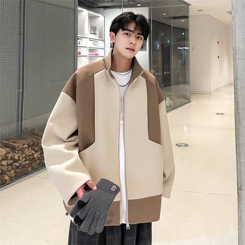 男装呢料夹克2026秋冬季新款毛呢大衣男生外套XZ514-2-F607-P115,男装夹克,星座514-2(原B239)