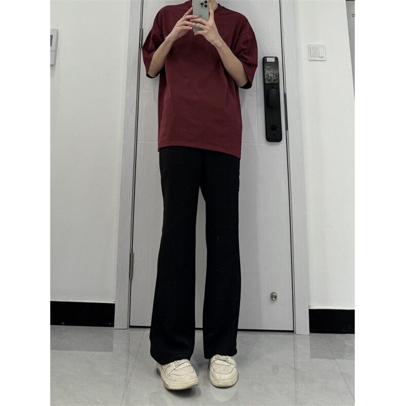 纯色cleanfit冰丝裤子马吉拉那不勒斯西裤高级感痞帅微喇西装裤,男装休闲裤,星座310A-4