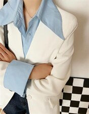 【现货】秋季新品，假两件西装，女装西装，F/TU