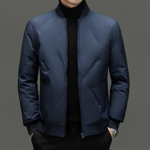 秋冬季短款羽绒服男士轻薄保暖棒球服上衣休闲茄克防水外套男图片