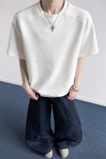 2026夏季新款拼接短袖T恤休闲宽松圆领男女X64123-TP14不，男装T恤，电商A102