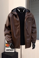 港风模特连帽鳄鱼纹PU皮衣大码休闲冲锋衣夹克男JK8744P90控128，男装夹克，星座226-1