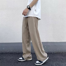 冰丝裤子男夏季薄款黑色西裤垂坠感高级感痞帅拖地休闲裤直筒速干，男装西裤，星座506A