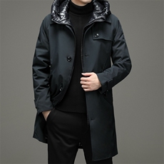 2021男士商务羽绒服长款90%白鹅绒羽绒服潮流长款外套ZG2905-P420，男装羽绒服，电商B212（原钱塘6029）
