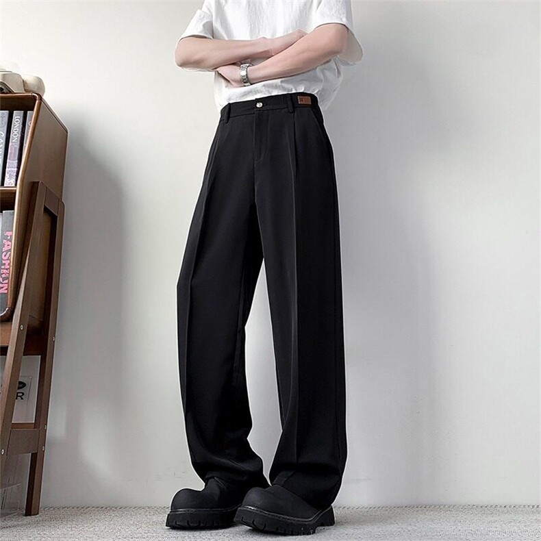 大码休闲西裤男春夏季垂感直筒裤子男士胖子加肥加大男装阔腿裤，男装西裤，星座601-1