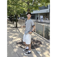 原版做工翻边格子纯棉240克短袖ZX0296-特批40，男装T恤，星座313A(原308A-2)