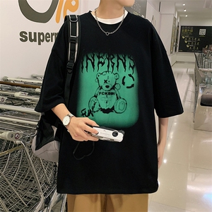 DX50 P35 港风纯短袖青少年学生百搭休闲潮流宽松T恤纯上衣图片