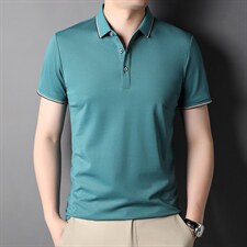 男士夏季短袖POLO衫2024新款时尚潮流简约短袖T恤半袖男装上衣，男装Polo衫，钱塘6003（原4033）