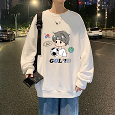 S6207-P28加绒款-P33秋季圆领卫衣男大码韩版宽松长袖外套，男装卫衣，电商A040