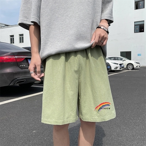 YD33064-P25 港风潮牌亚麻短裤男大码棉麻五分裤男中裤沙滩裤图片