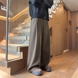 冬季毛呢裤加厚呢料西裤垂感复古休闲裤男女 D52142-TP60108图片