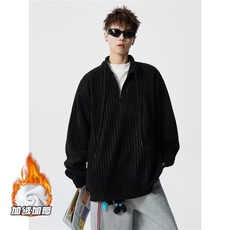 WY5555-常规P50控98 加绒P60控108 大码立领卫衣图片