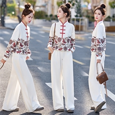 现货新中式套装女2026年春季新款女装时尚气质休闲两件套，女装套装/套裙，关键词