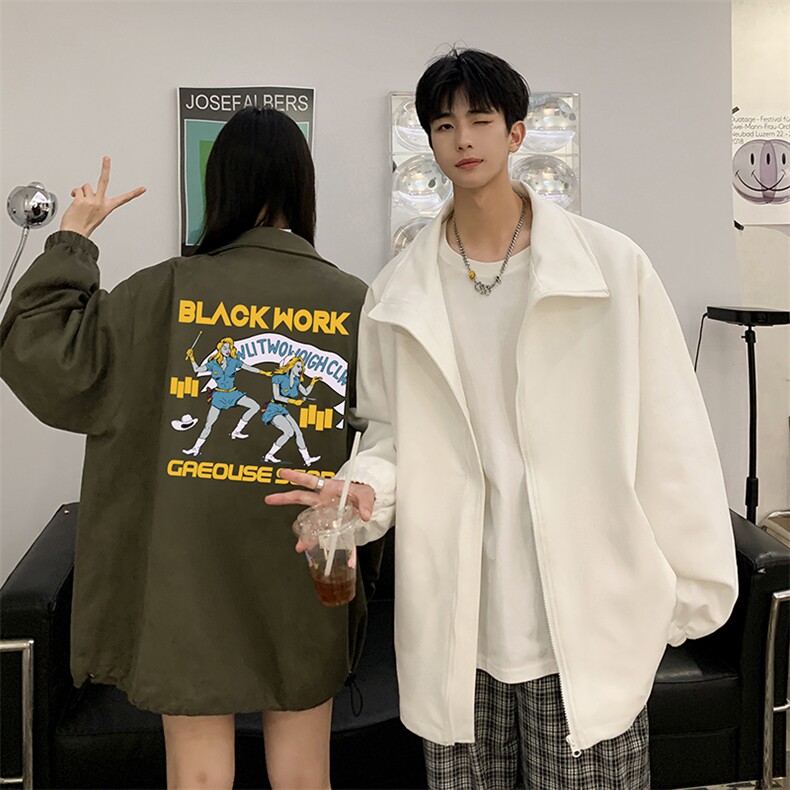 麂皮绒夹克男大码立领褂子外套JK85304-P68加绒款-P78,男装夹克,电商A040