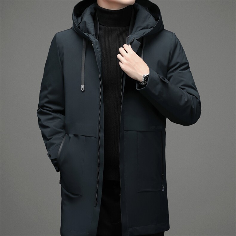 冬季新款连帽羽绒服男装保暖灰鸭绒外套中年爸爸装YLCE8528-P335,男装羽绒服,电商B212（原钱塘6029）