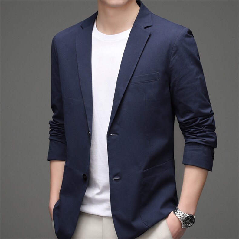 春季2023年口袋中老年上衣单排扣翻领长袖时尚西服YYA6629920,男装西服,钱塘6003（原4033）