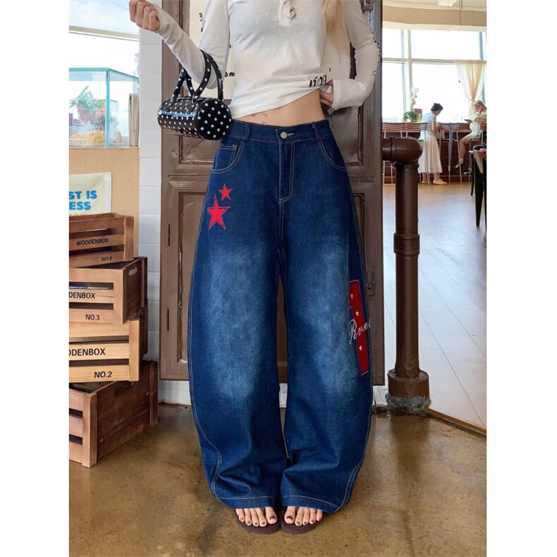 高腰弹力直筒牛仔裤女大码女裤子中老年妈妈胖mm宽松女长裤春秋款,男装牛仔裤,星座506A