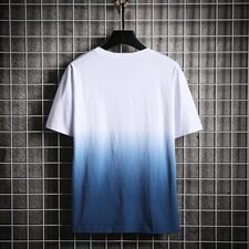 703-T185夏季日系男式渐变吊染休闲T恤半袖，男装T恤，星座703
