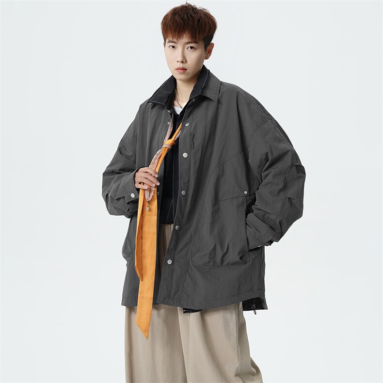 2026春季新款现货翻领夹克男宽松上衣外套DSA157B-JK7962-特P70,男装夹克,电商A157B