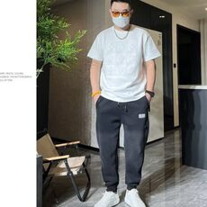 夏季2025年新款男士百搭短袖T恤上衣服半袖男潮流宽松简约时尚潮，男装T恤，星座506A