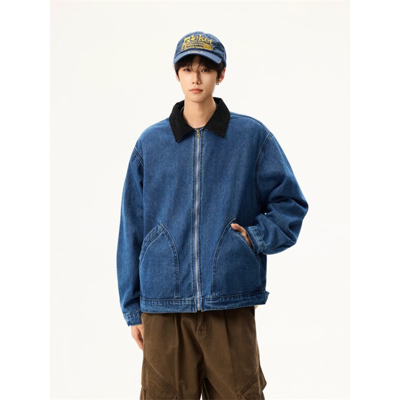 美式复古水洗短款cleanfit牛仔外套宽松休闲夹克外套JK0409-P60,男装工装外套,星座308B-2
